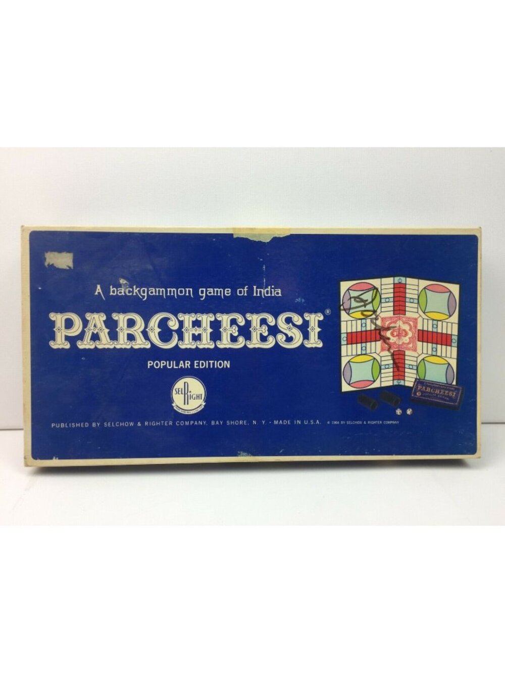 Vintage Parcheesi Board Game Selchow & Righter 1964 Popular Edition Complete